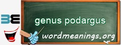 WordMeaning blackboard for genus podargus